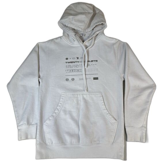 Twenty One Pilots Trench Hoodie Sweatshirt Adult XS White Long Sleeve Pullover - Picture 1 of 8